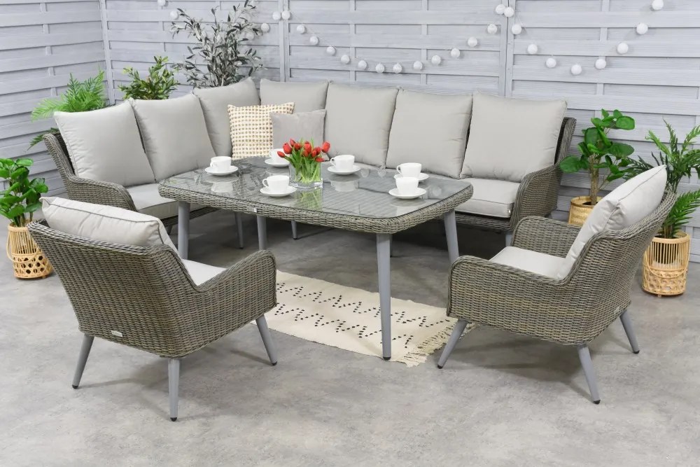 Bilbao Comida 7 Garden Point tuinmeubelen grijs