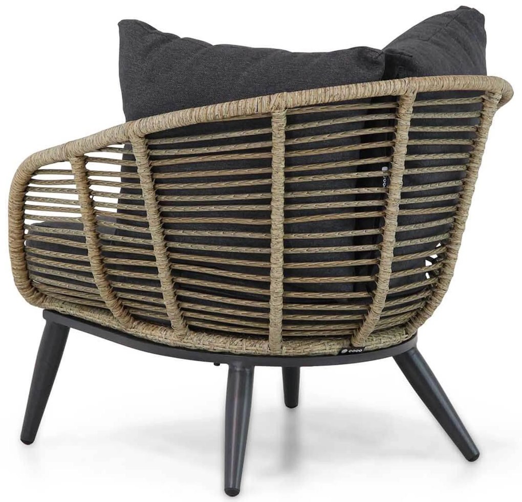 Stoel en Bank Loungeset 5 personen Wicker Taupe Coco Coco Leonardo