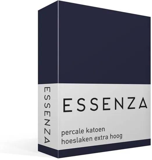 Premium - Percale Katoen - Hoeslaken - Extra Hoog - Tweepersoons - 120x200 cm - Nightblue