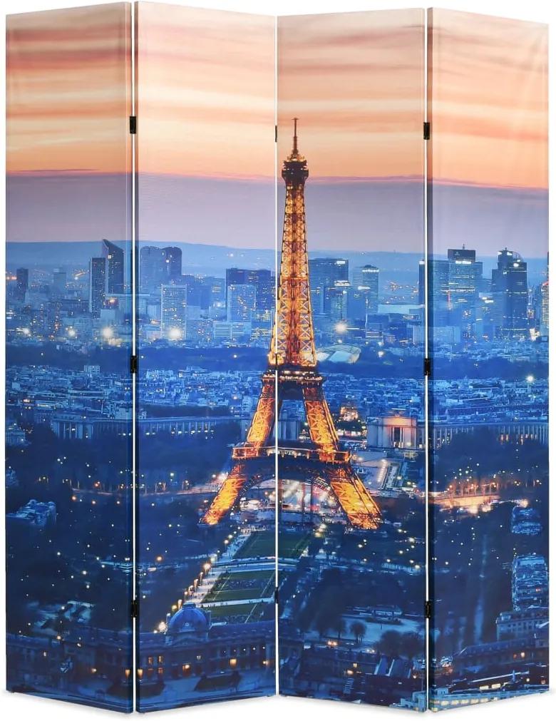 Kamerscherm inklapbaar Parijs bij nacht 160x170 cm