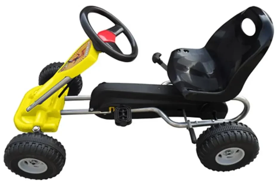 vidaXL Skelter met pedalen geel