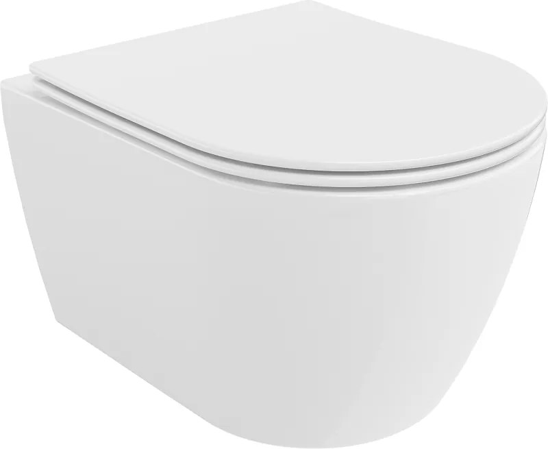Mexen Carmen randloze wc-pot met langzaam sluitende slanke zitting, duroplast, wit glanzend - 30880400