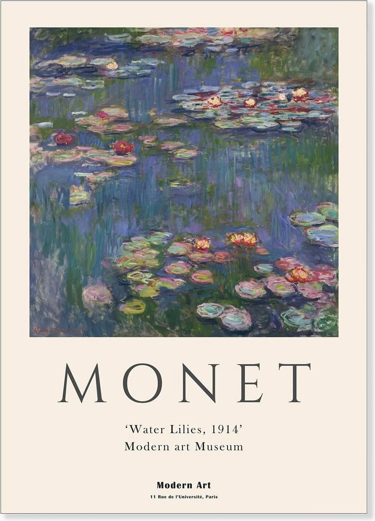 Poster Claude Monet x PSTR Studio - Waterlillies