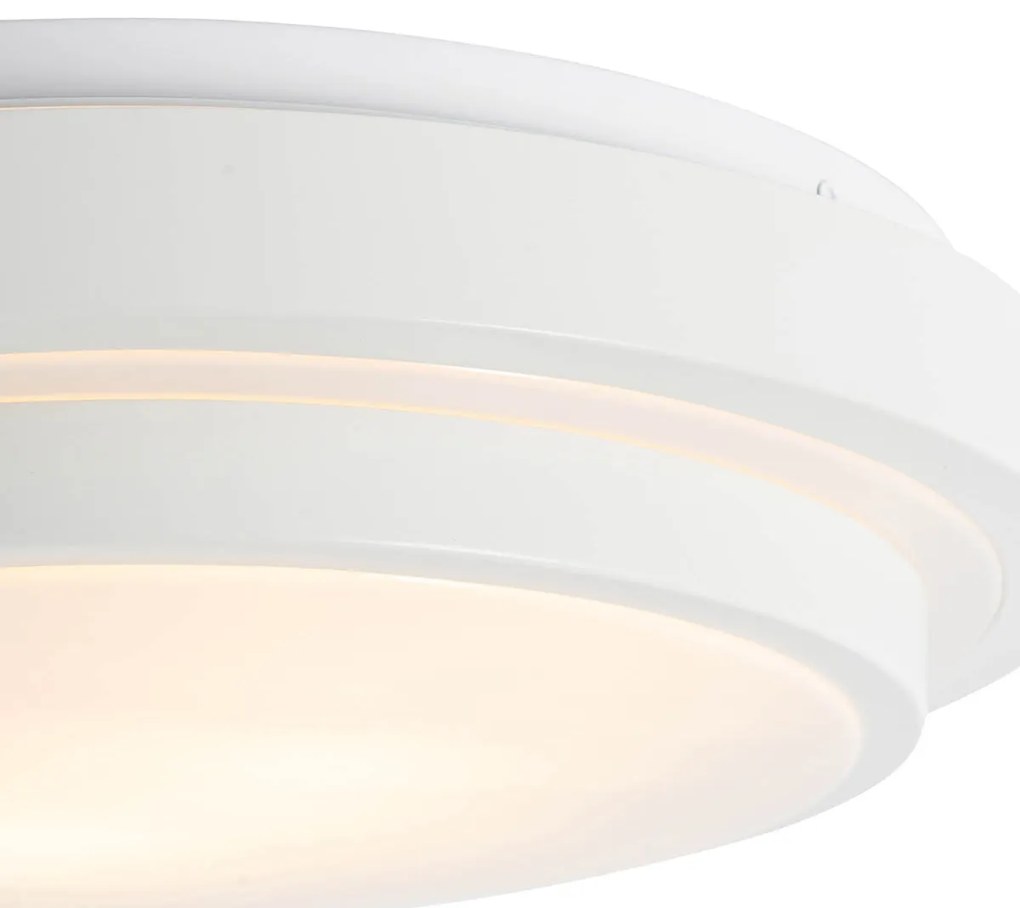 Buitenlamp Moderne plafondlamp wit 35 cm IP44 - Walden Modern E27 IP44 Buitenverlichting rond Lamp