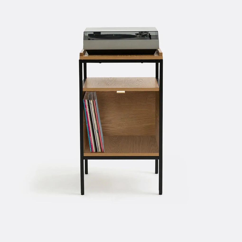 Vinylmeubel in eik en metaal L48 cm, Volga