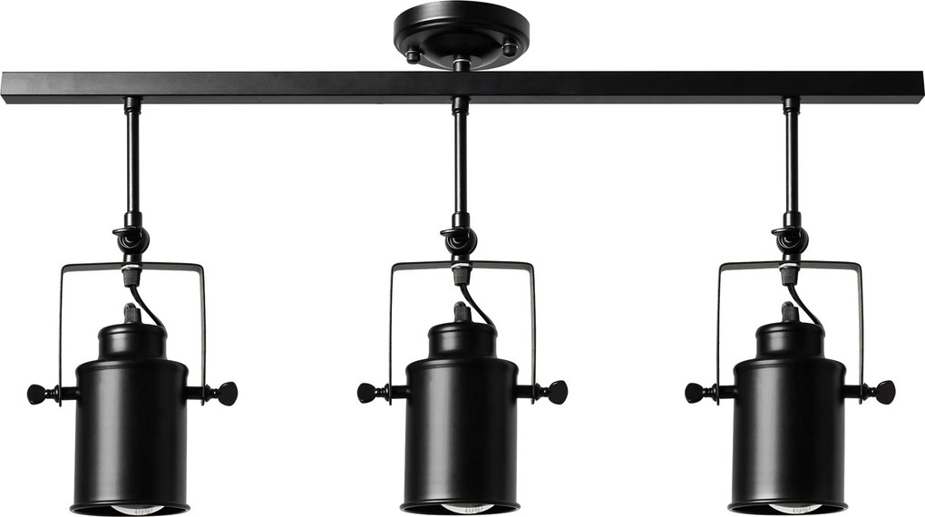 Spotlight beweegbare plafondspotlamp triple zwart E27 APP487-3C