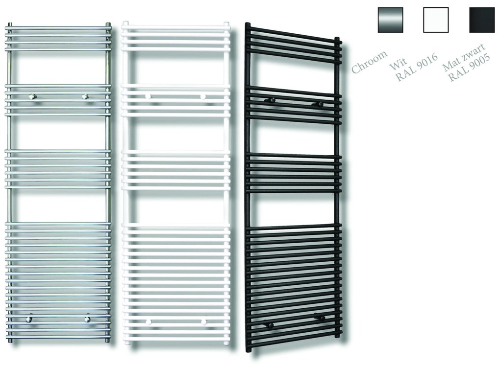 Sanicare design radiator Tube-On-Tube 180 x 60 cm. mat zwart