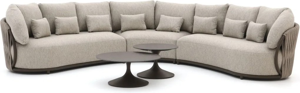Hoek loungeset SUNS | 5 personen | Loungeset Beige | Hoekbank Aluminium | Kees Smit Tuinmeubelen