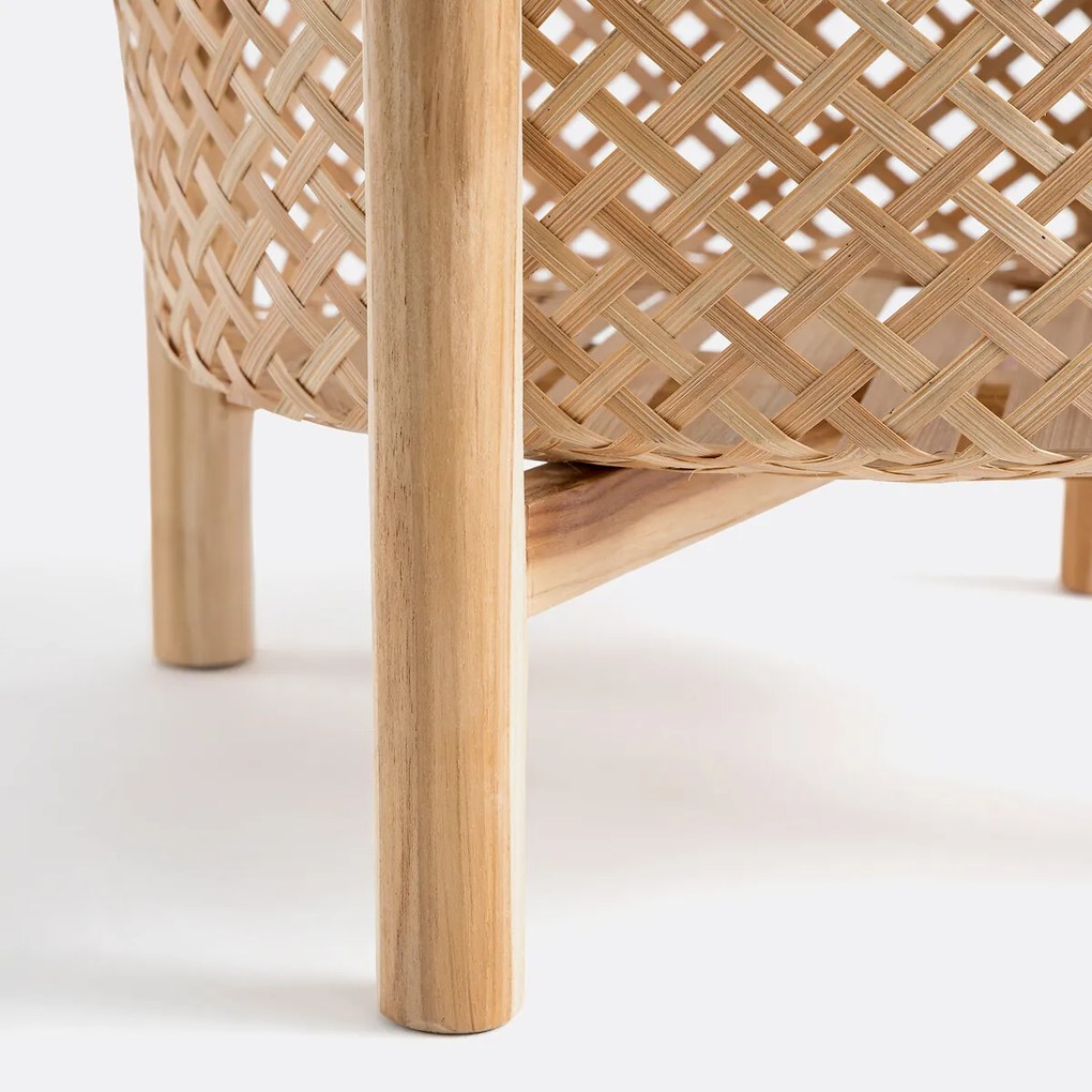 Bloempot op poot in bamboeØ40 cm, Bambu