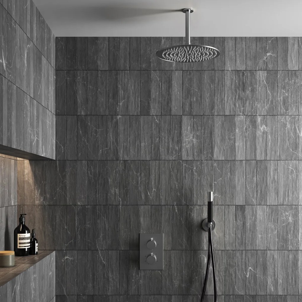 Saniclear Exclusive Pro volledig 304 RVS inbouw regendouche 20cm met staaf handdouche plafondmontage