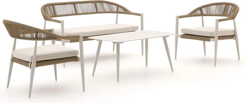 Stoel-bank loungeset Manifesto  | 4 personen | Loungeset Beige | Wicker (vlechtwerk) | Kees Smit Tuinmeubelen