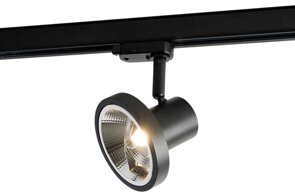 Railsysteem met 5 Spot / Opbouwspot / Plafondspots zwart links incl. LED 3-fase - Iconic Jeany Modern GU10 Binnenverlichting Lamp