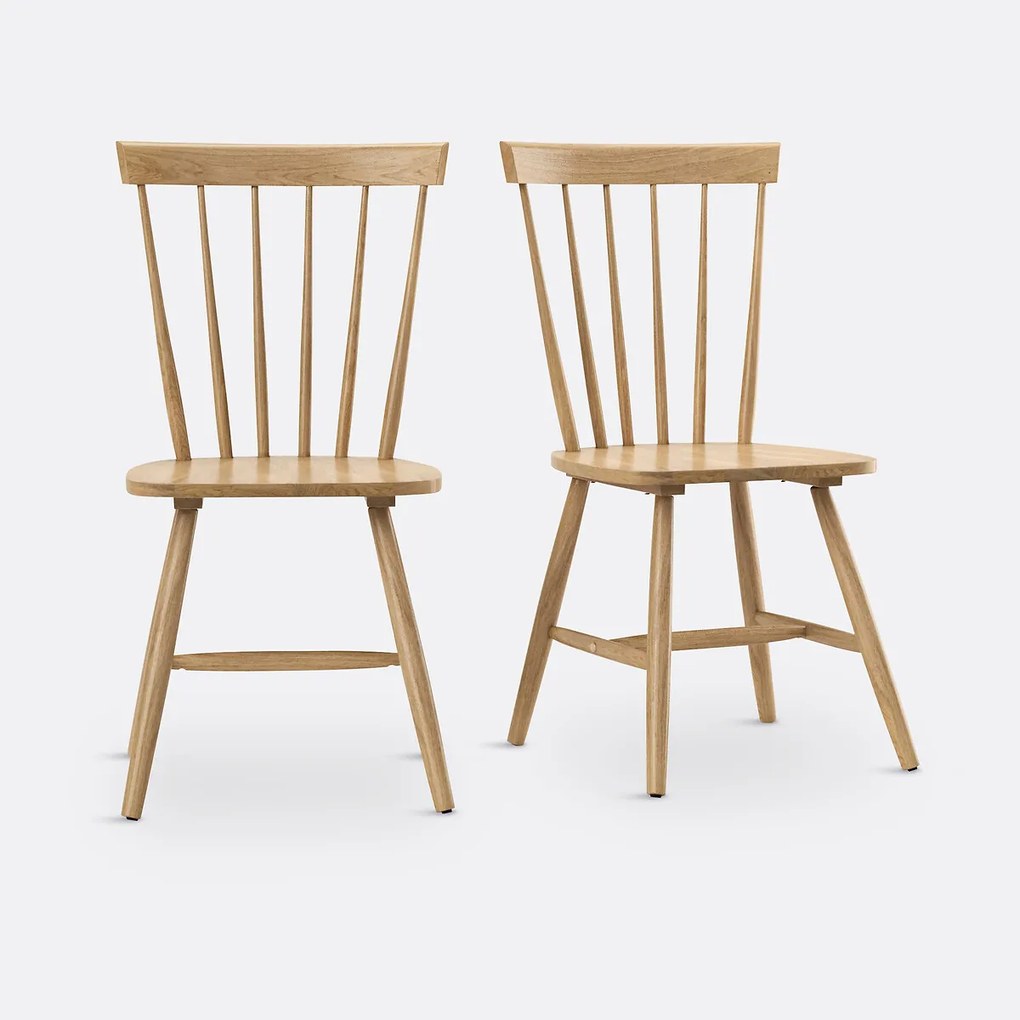 Set van 2 massief hevea lattenstoelen, Jyko