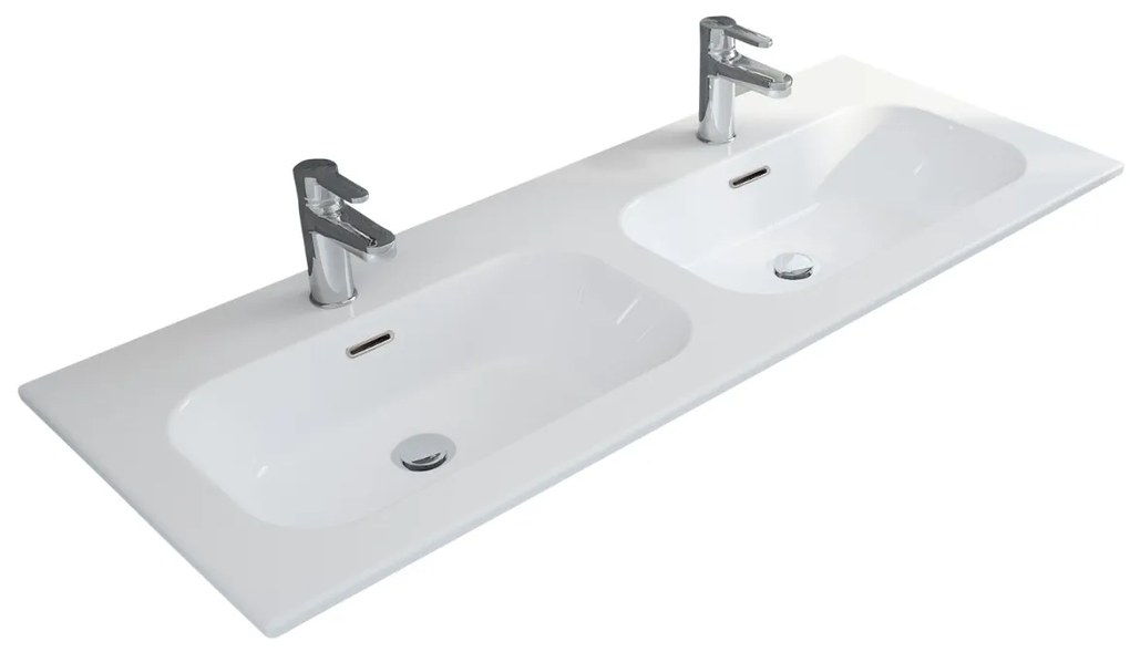 Saniclear Gera keramische wastafel 120cm met kraangaten