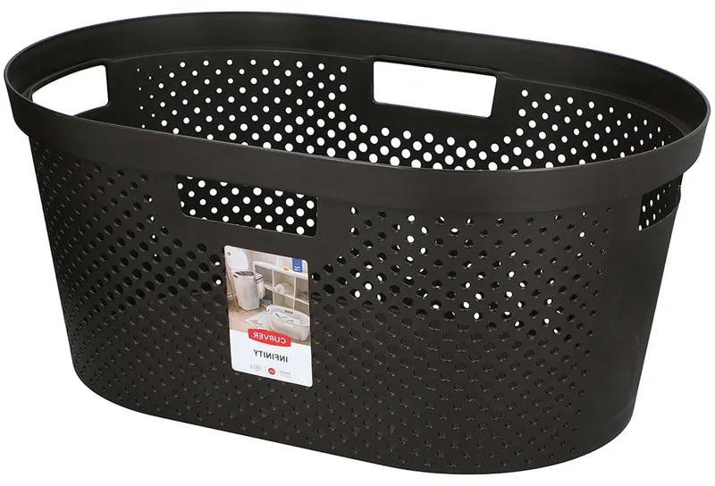 Curver wasmand Infinity Dots - 40 liter - donkergrijs