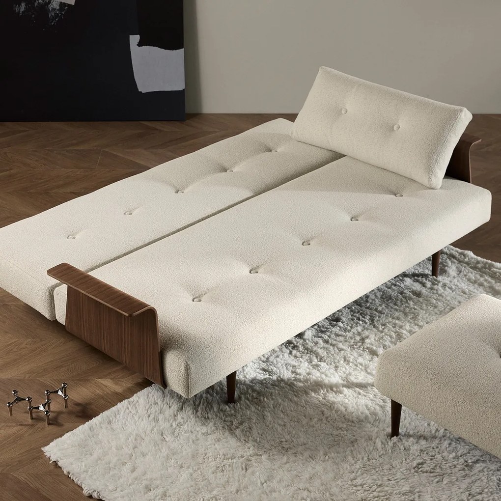 Innovation Living Recast Retro Slaapbank Met Walnoot Arm