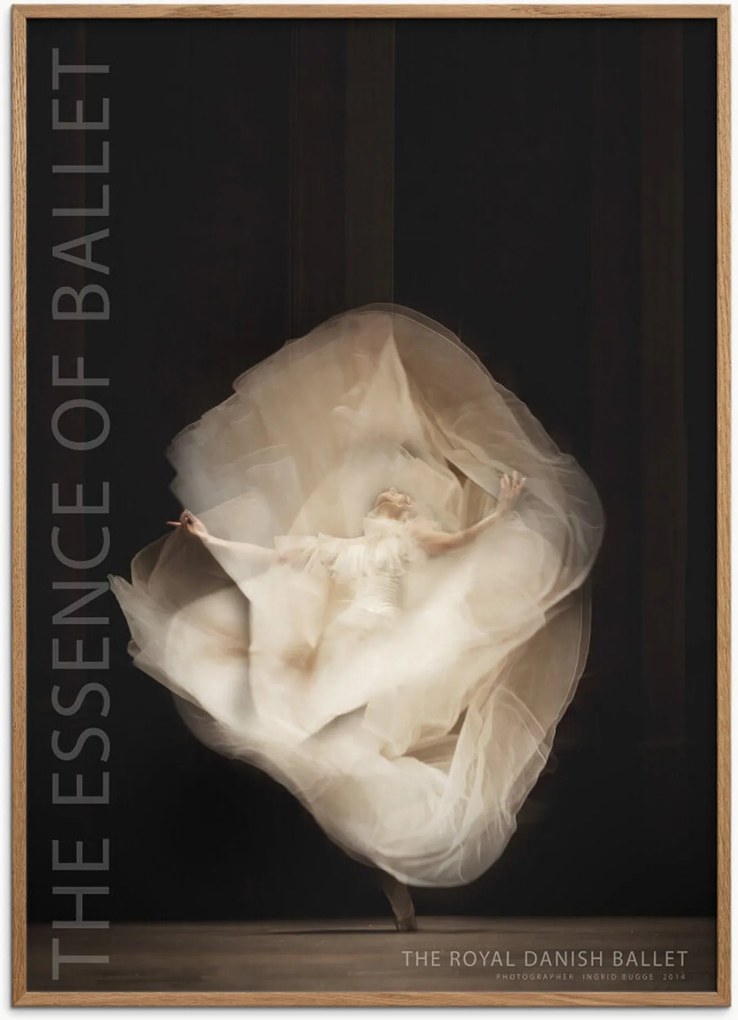 Ingelijste poster The Essence of Ballet 2 van eikenhout