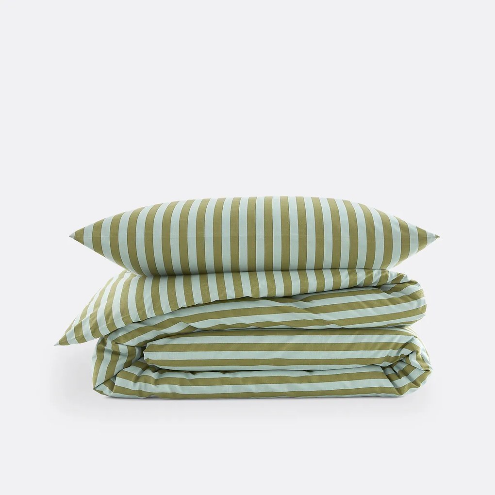 Bedset van 50% gerecycled katoen, Sacha groen
