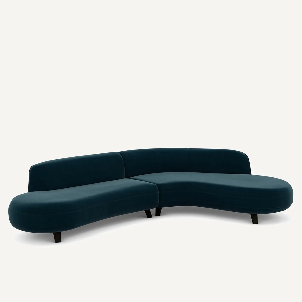 Hoekbank fluweel, Rosebury design E.Gallina