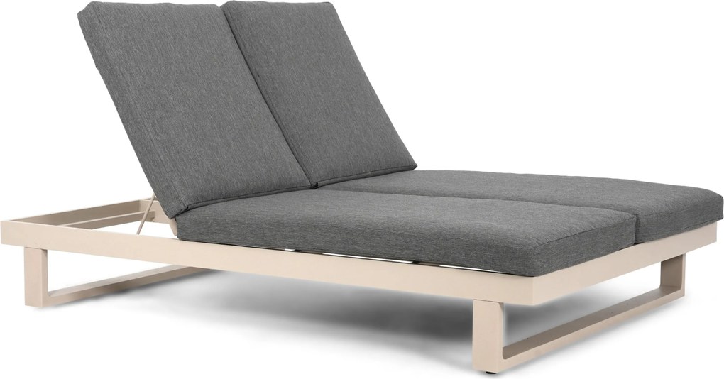 Lifestyle Garden Furniture Massimo Ligbed Met Kussen Loft/dark Grey Aluminium Taupe