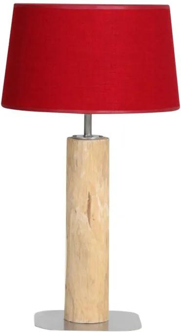 Tafellamp Brocante Stam met Rode Kap