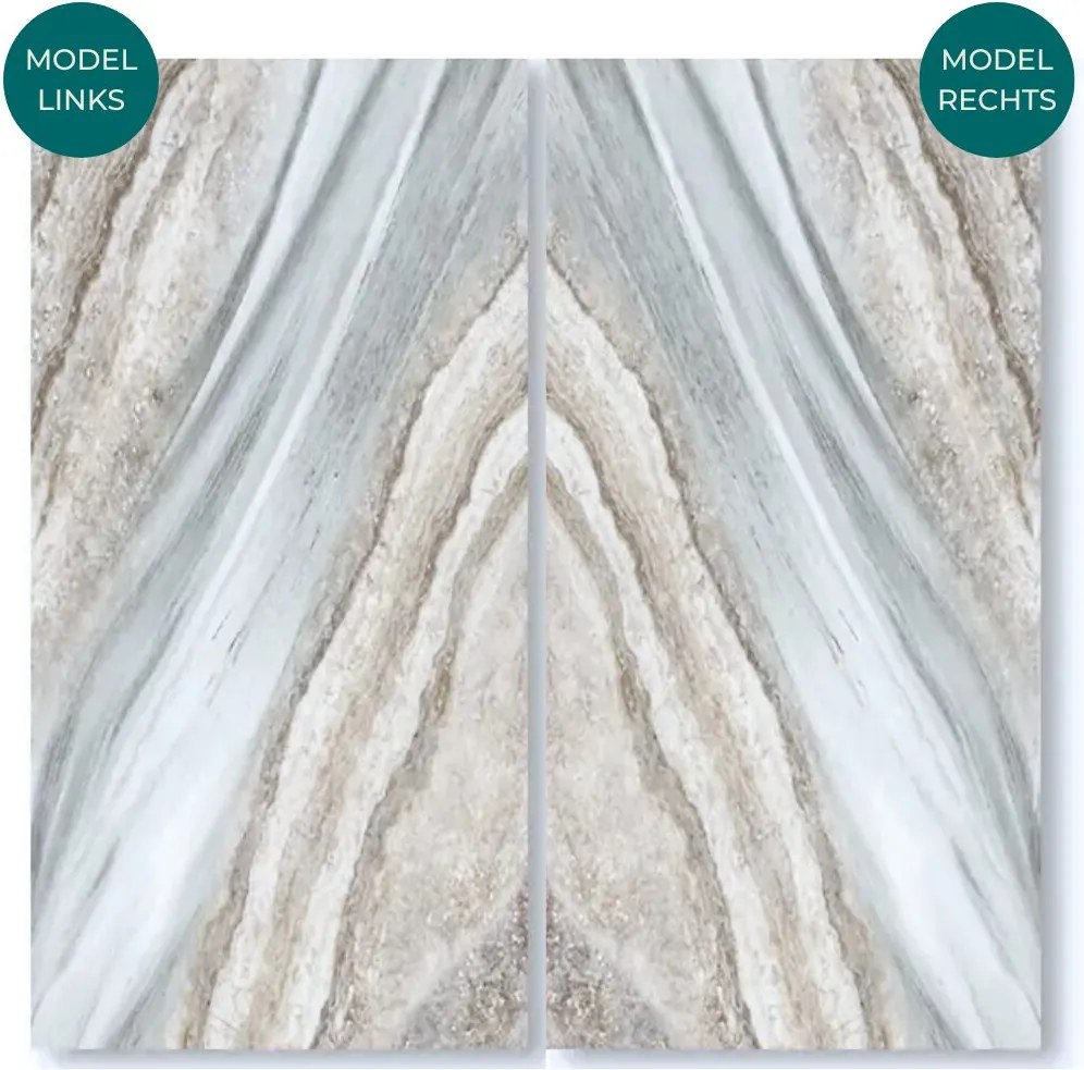 Marmer Glans Bookmatch Paneel R 260x122x0,3cm