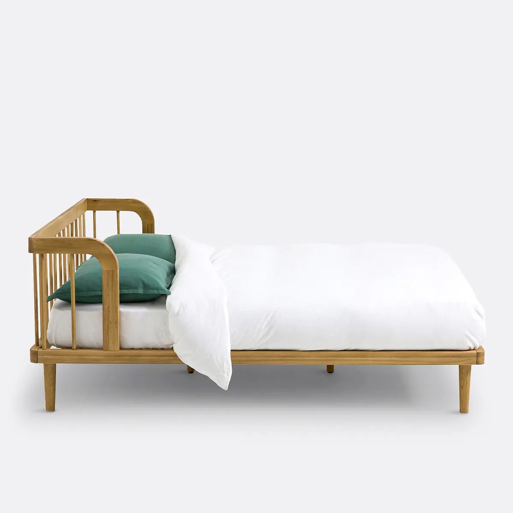 Bed in massief eik met lattenbodem, Matea