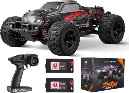 VEVOR 1:10 schaal afstandsbediening auto, All Terrain 4WD Off-Road Monster Truck met 45° Wheelie &amp; 2 accu's, 38 km/u hoge snelheid speelgoedauto - Ideaal voor kinderen vanaf 8 jaar, IPX4