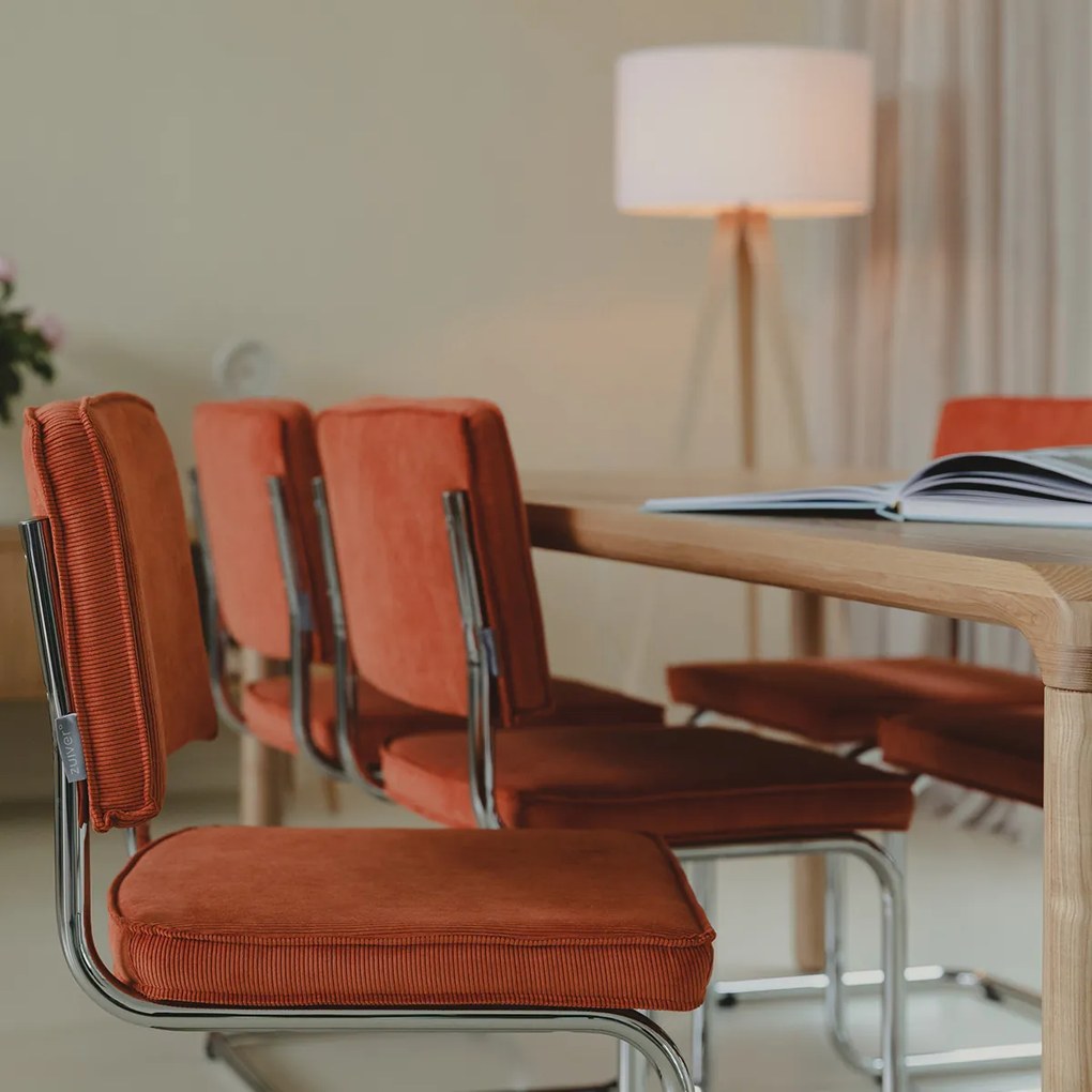 Zuiver Ridge Rib Eetkamerstoel Rib Retro Oranje