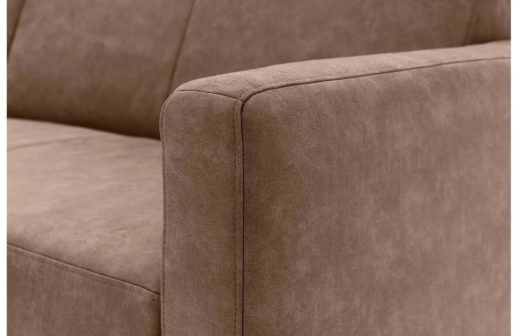 Goossens  Key West bruin, micro leer, 3-zits, modern design