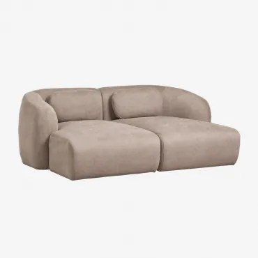2-delige Modulaire Chaise Longue Bank In Chenille Coquette Chenille Tarwebruin - Sklum