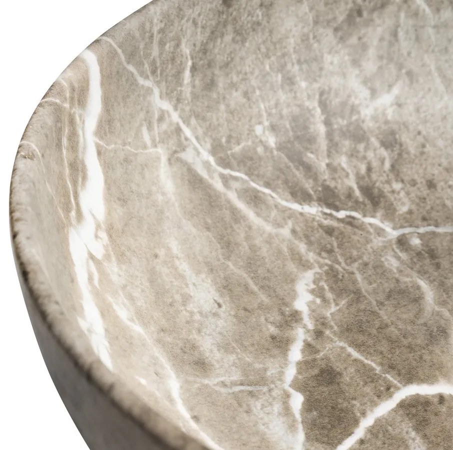 Sapho Rondane keramische waskom 41x41cm bruin marmer