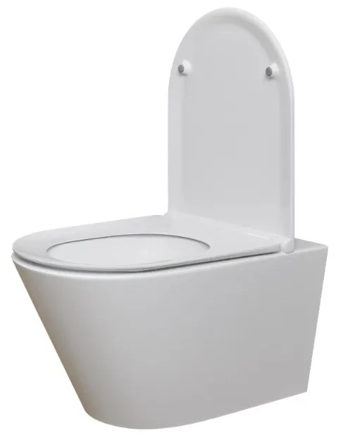 Mueller Filo randloos toilet met dunne toiletzitting 53cm wit glans