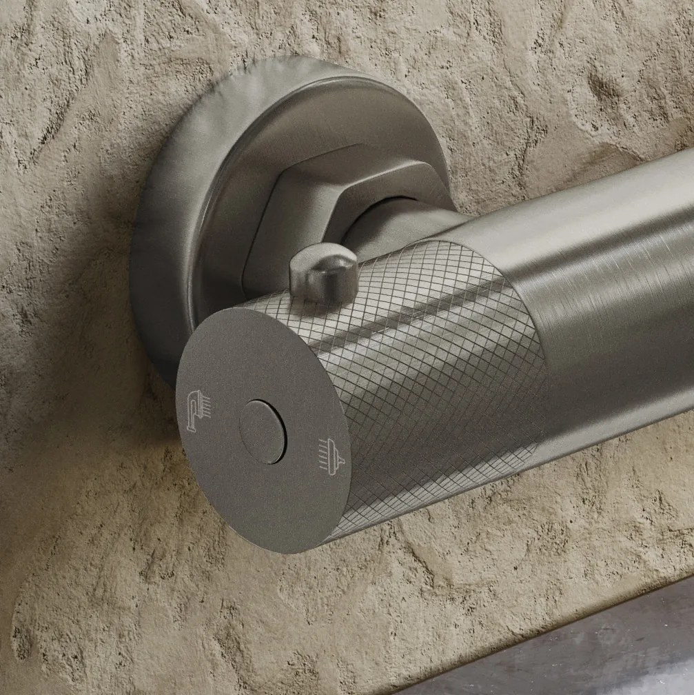 Saniclear Exclusive Curved thermostatische opbouw badkraan met handdouche RVS
