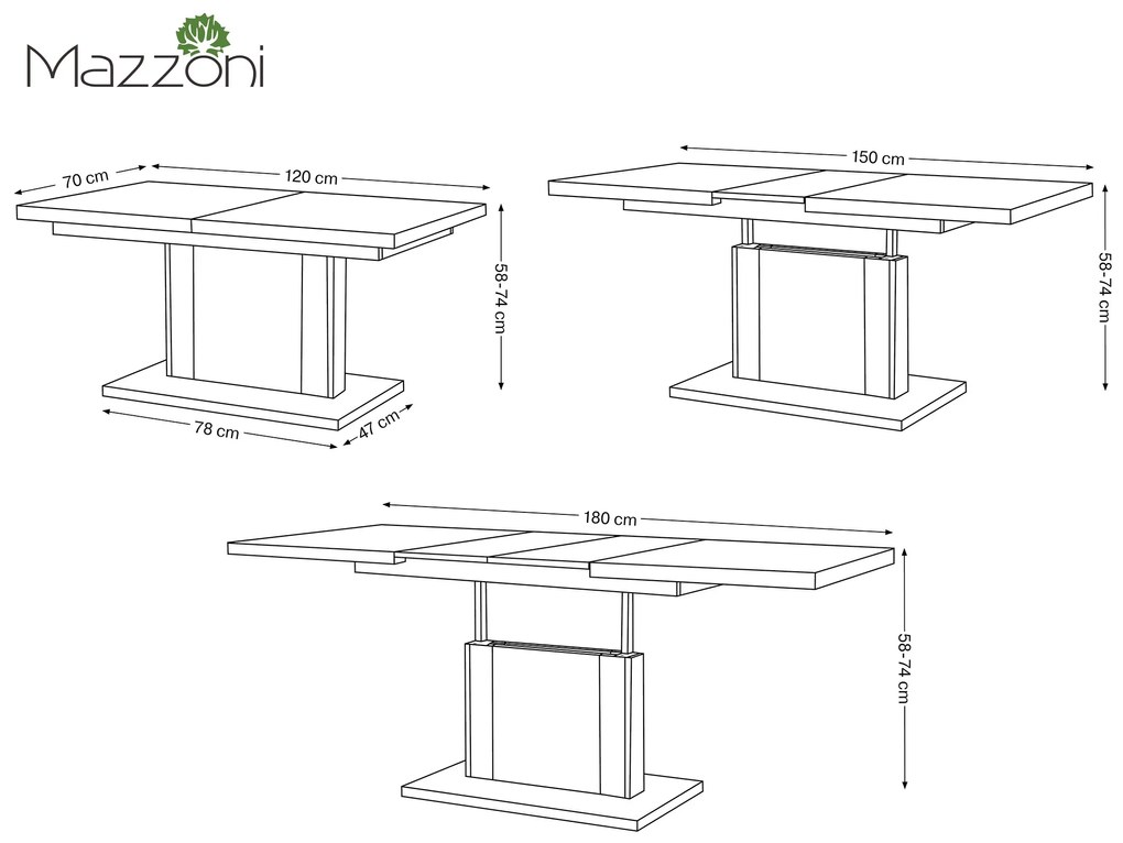 ORION sonoma eiken / wit, salontafel