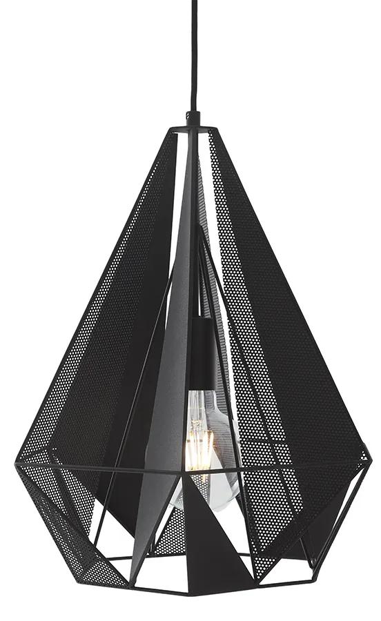 Industriële hanglamp zwart met mesh - Carcass Industriele / Industrie / Industrial Minimalistisch E27 Draadlamp rond Binnenverlichting Lamp