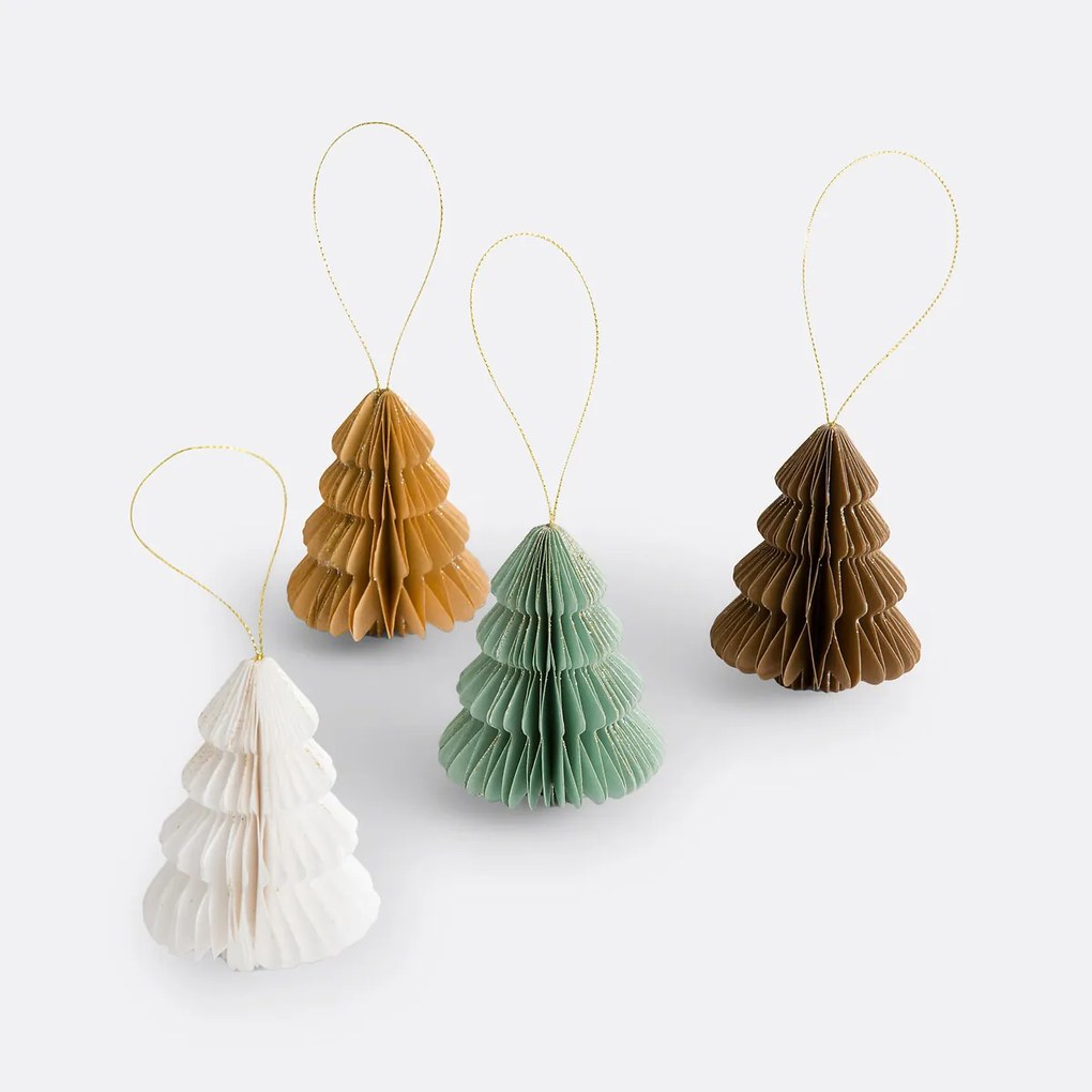 Set van 4 plooibare kerstbomen om op te hangen, Caspar