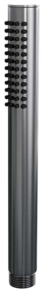 Brauer Stripe inbouw badkraan met drukknoppen en staafhanddouche gunmetal geborsteld PVD