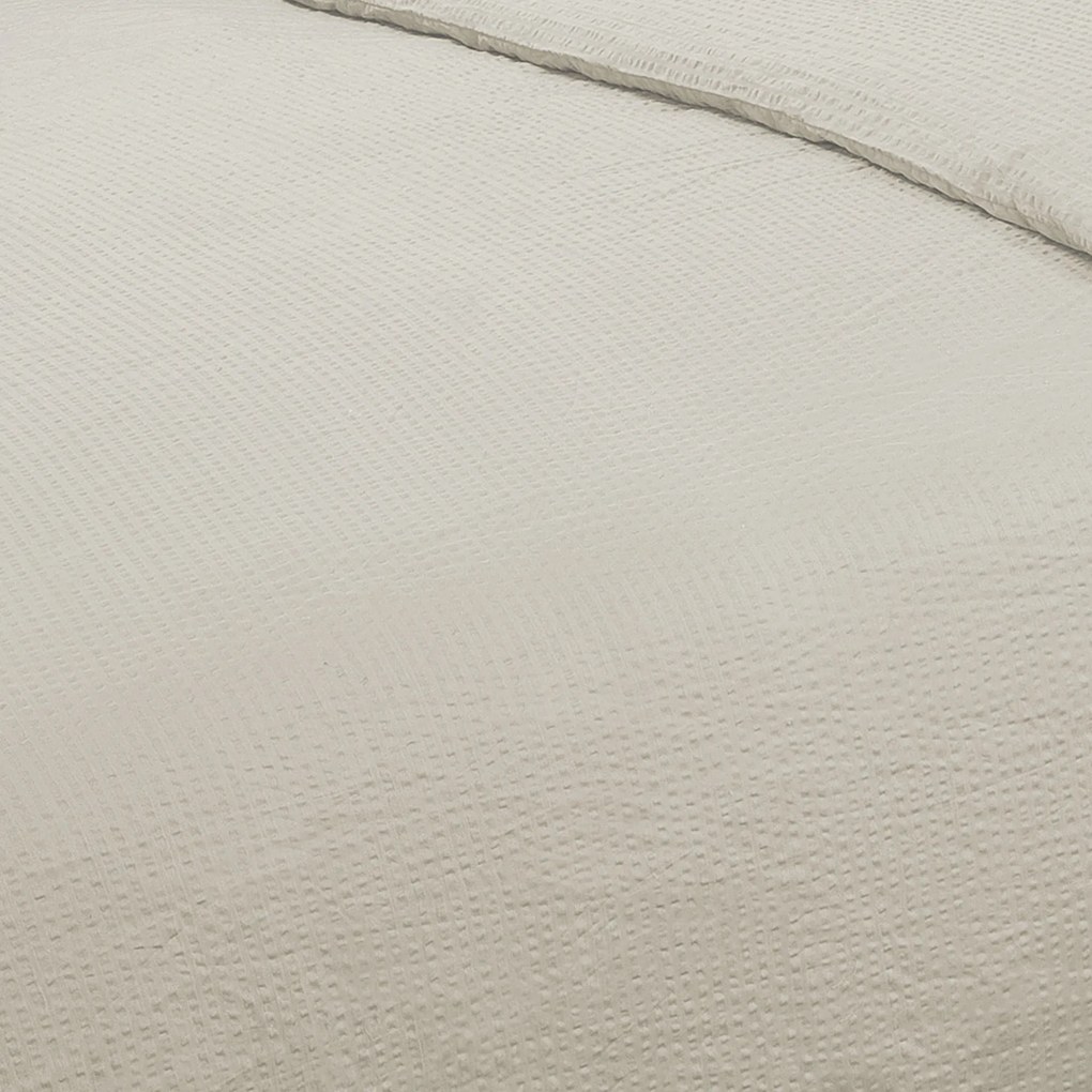 Dekbedovertrek Seersucker - 100% katoen - 200x200/220 - beige