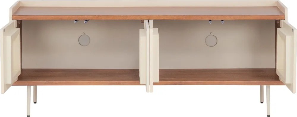 Beige TV Meubel Met Ribbels - 150x40x60cm.