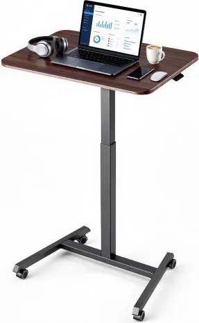 VEVOR in hoogte verstelbaar bureau/computerbureau 650x480x(725-1605)mm, metalen frame, MDF-blad, draagvermogen van 15 kg, zwenkwielen met remmen, zit-sta bureau voor thuis, kantoor, studeerkamer of kantoor
