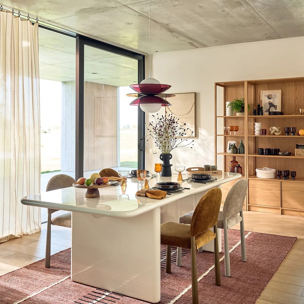 Gestreept katoenen gordijn met ringen, Ombra