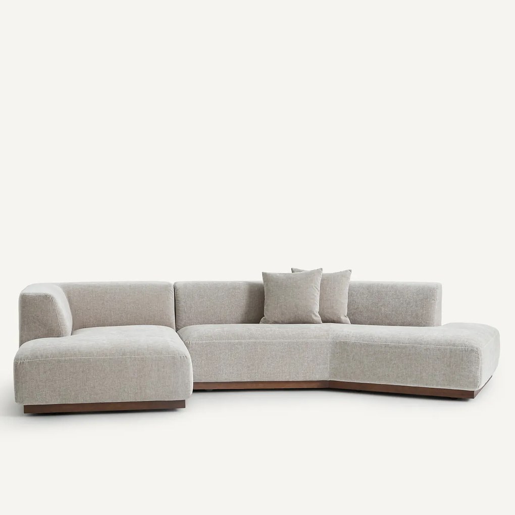 Hoekbank links in chenille fluweel, JACOPO