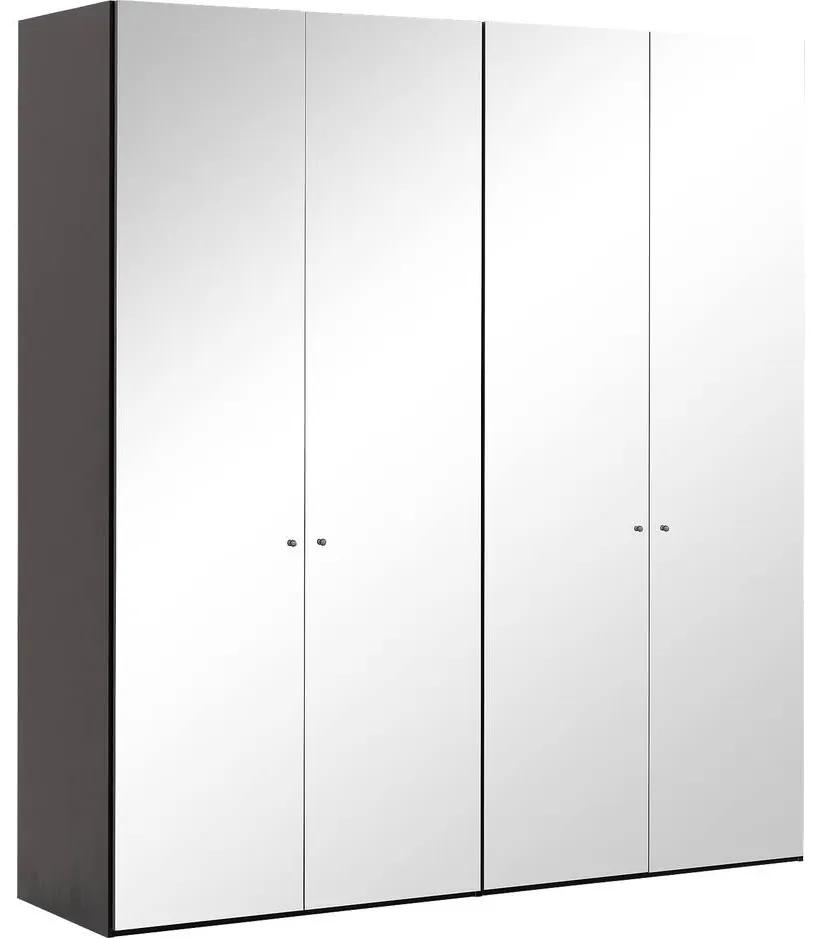 Goossens Kledingkast Easy Storage Ddk, Kledingkast 203 cm breed, 220 cm hoog, 4x spiegel draaideur