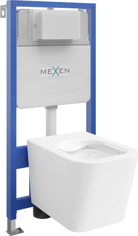 Mexen inbouwtoiletset WC frame Fenix Slim met WC kom Teo, wit glans - 6103385XX00