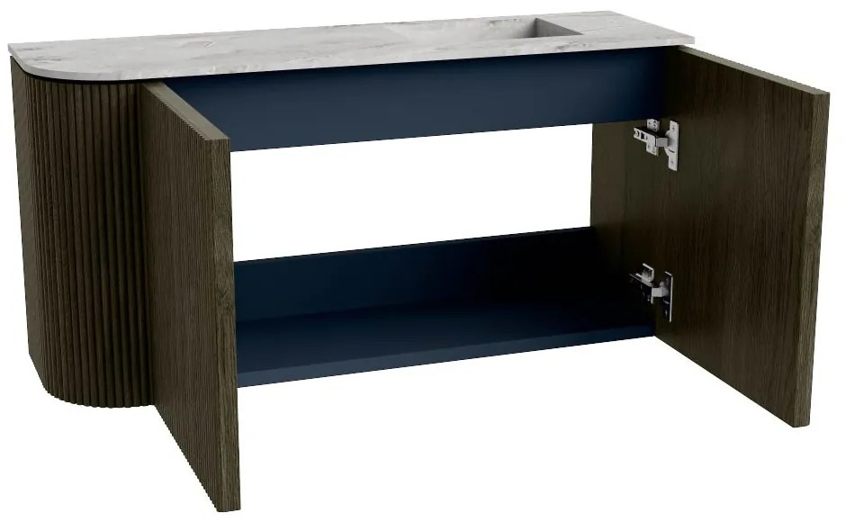 Mondiaz Joya DLux 80cm toiletmeubel ronding links shadow met wastafel faye rechts zonder kraangat glace
