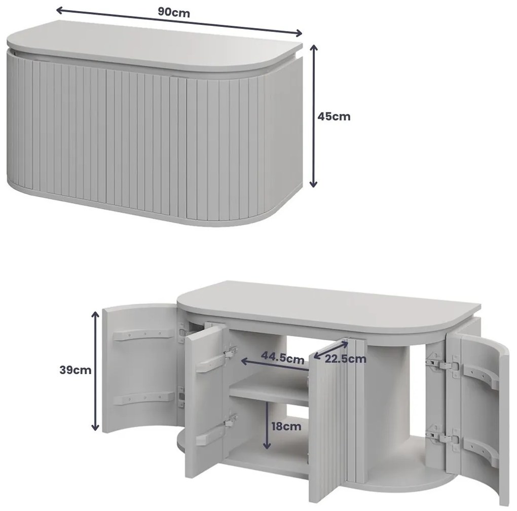 Livli Estrela badkamermeubel 90cm met ronde terrazzo waskom