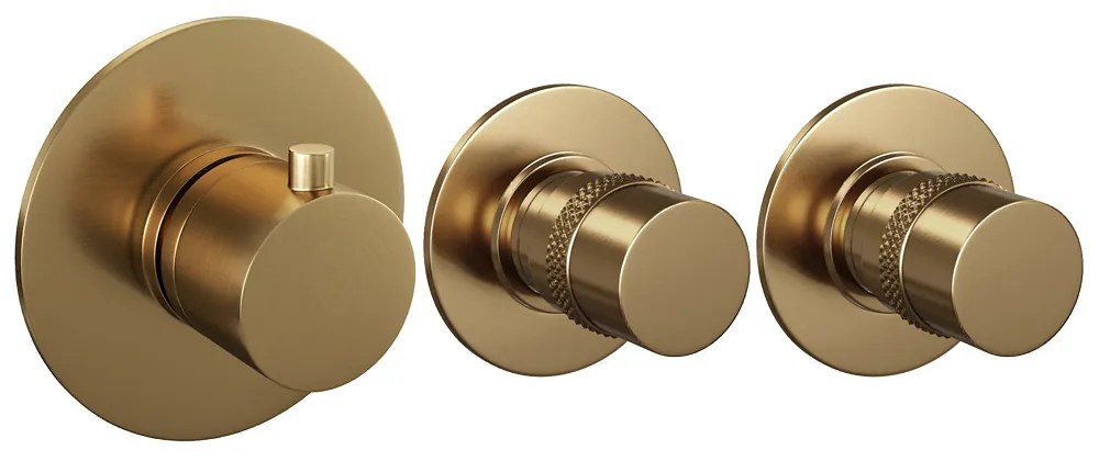 Brauer Gold Edition inbouw badkraan met uitloop en staafhanddouche geborsteld messing PVD