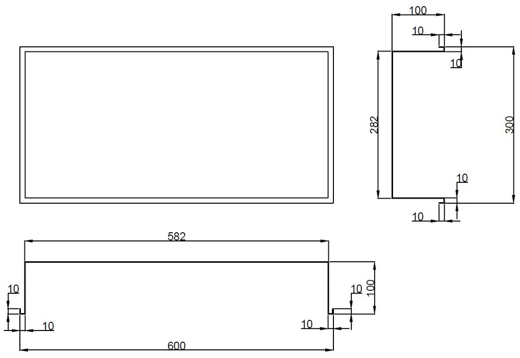 Hotbath &More inbouwnis 30x60x10cm geborsteld gunmetal PVD