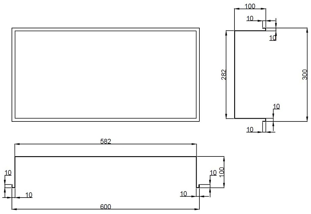 Hotbath &More inbouwnis 30x60x10cm geborsteld messing PVD